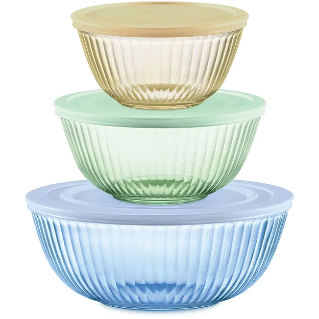 PYREX’s Colors Sculpted Tinted 6-piece Mixing Bowl Set