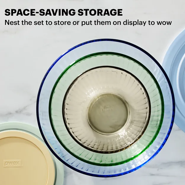 PYREX's Colors Sculpted Tinted 6-piece Mixing Bowl Set - Image 3